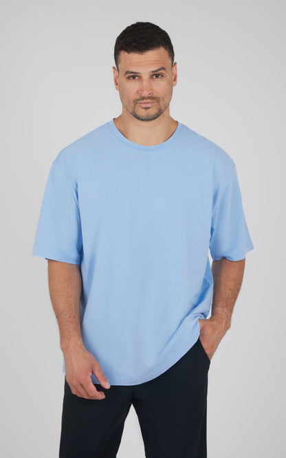 90 Degree by Reflex Men's Acid Wash Oversized Boxy Crew Neck Tee
