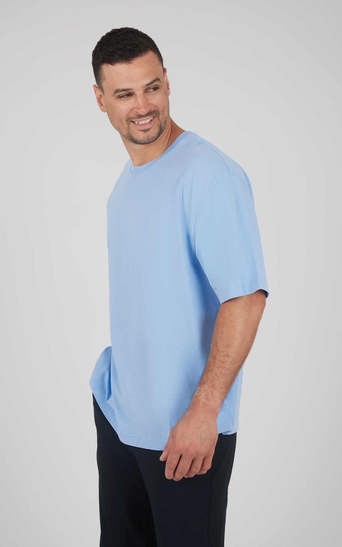 90 Degree by Reflex Men's Acid Wash Oversized Boxy Crew Neck Tee