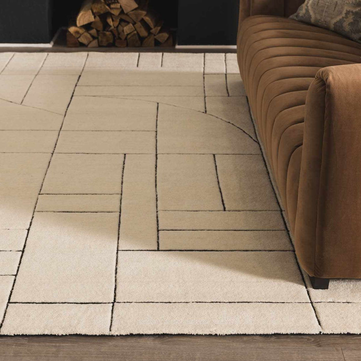 Fusao Rose Cream Area Rug