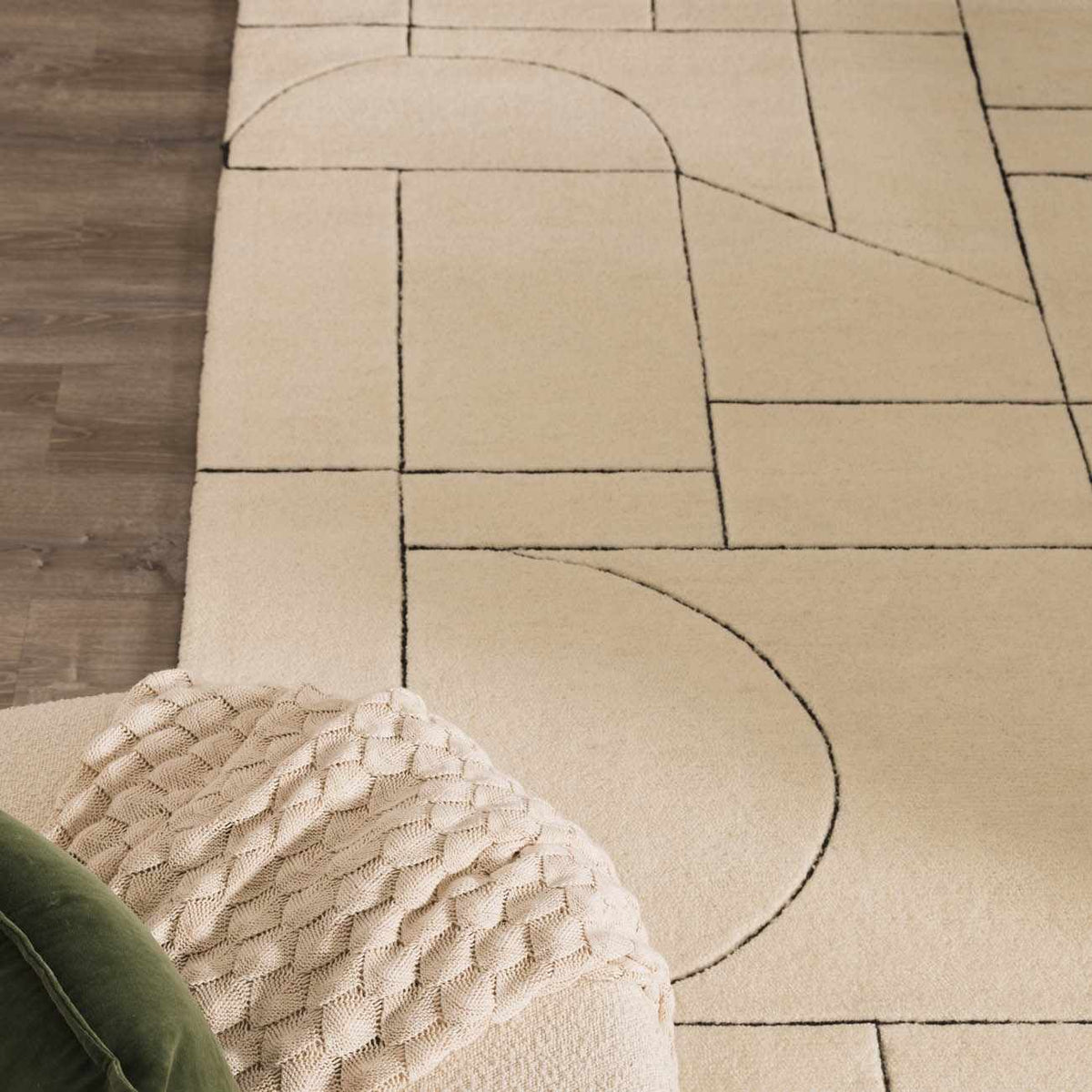 Fusao Rose Cream Area Rug