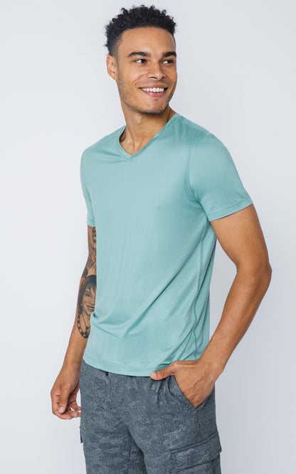 90 Degree by Reflex Men's V-Neck Short Sleeve Shirt