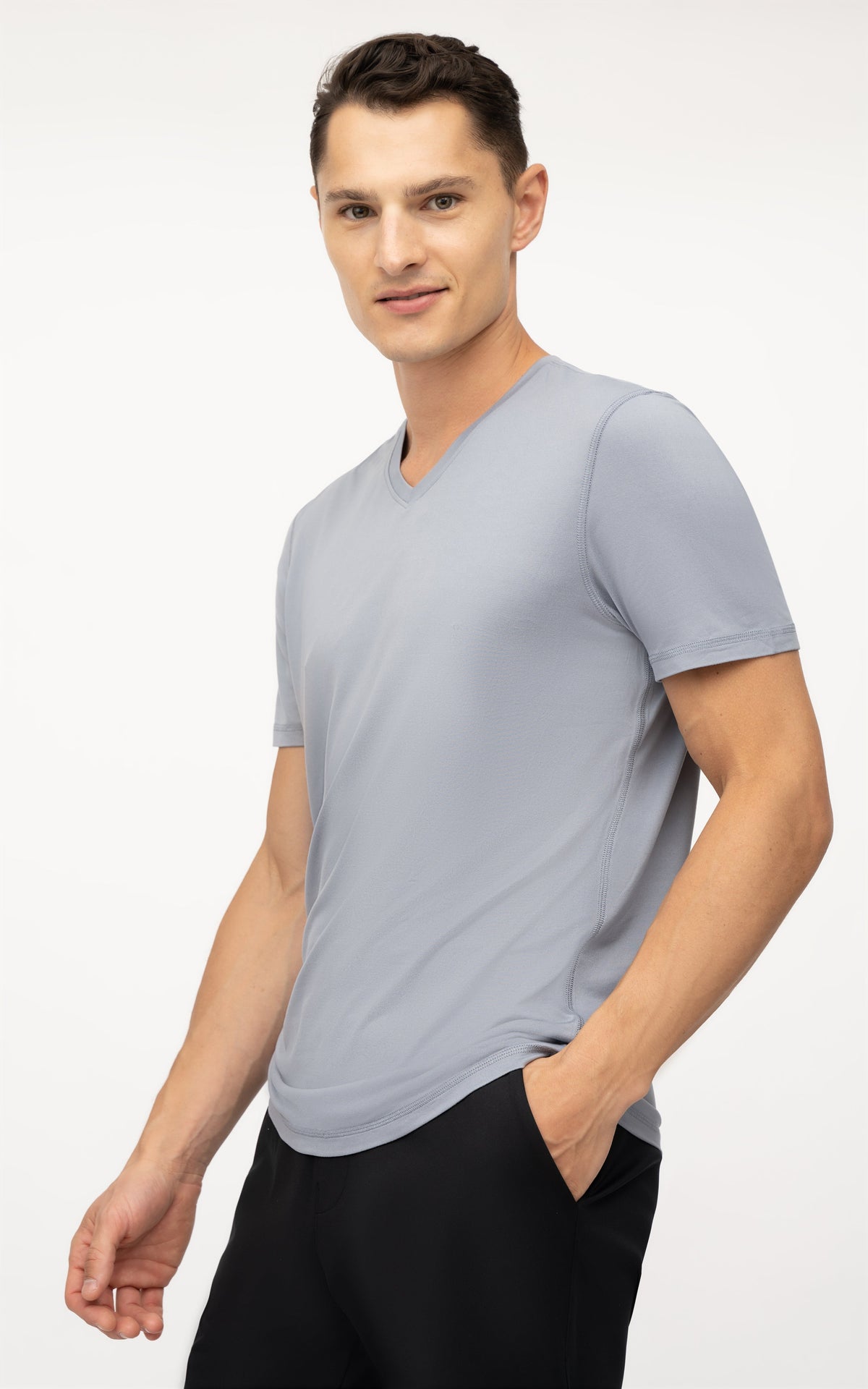 90 Degree by Reflex Men's V-Neck Short Sleeve Shirt
