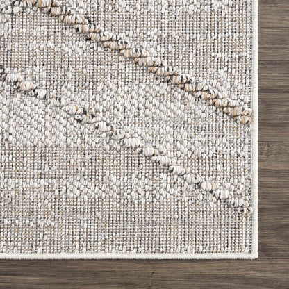 Baqer Bone & Tan Textured Performance Outdoor Rug - Clearance
