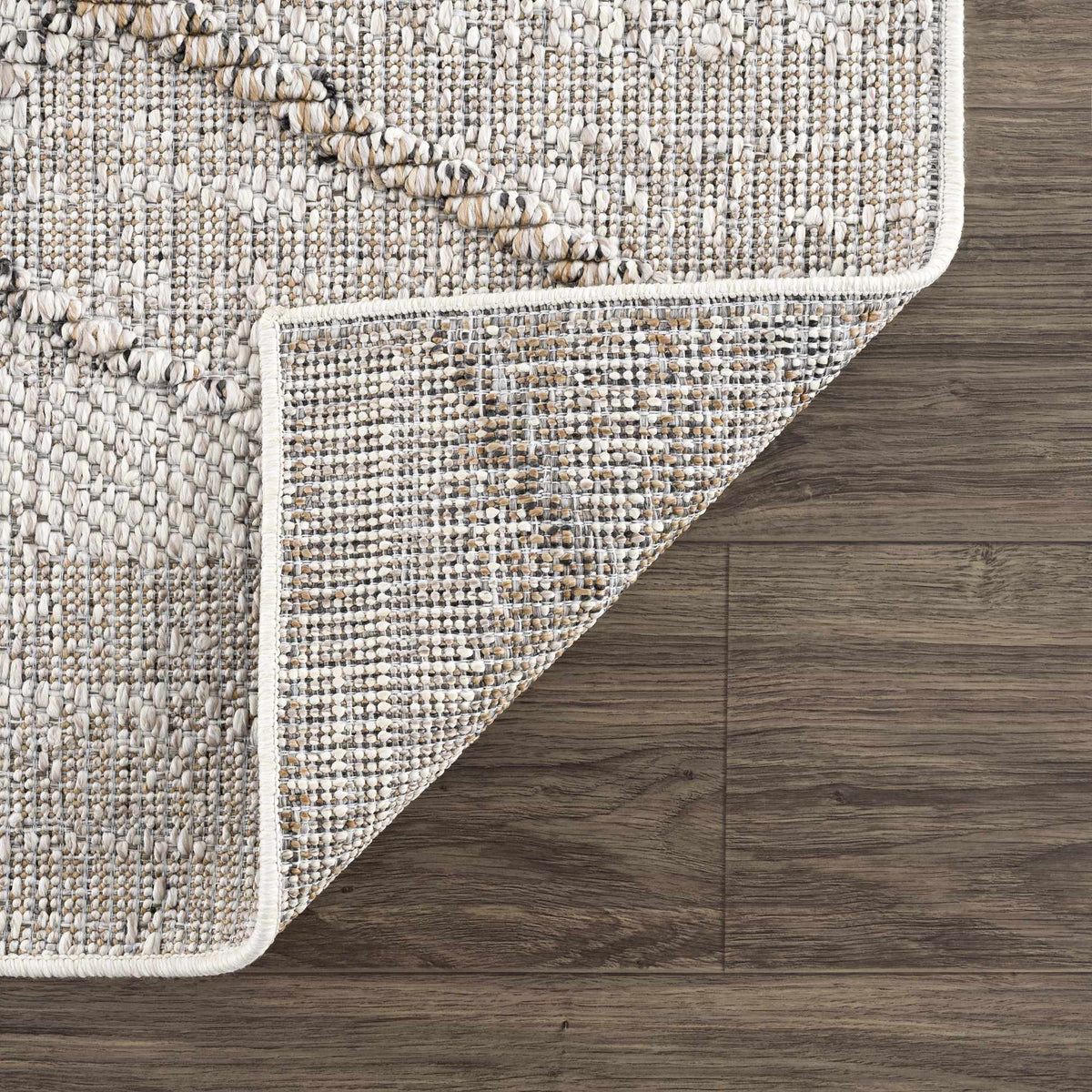 Baqer Bone & Tan Textured Performance Outdoor Rug - Clearance