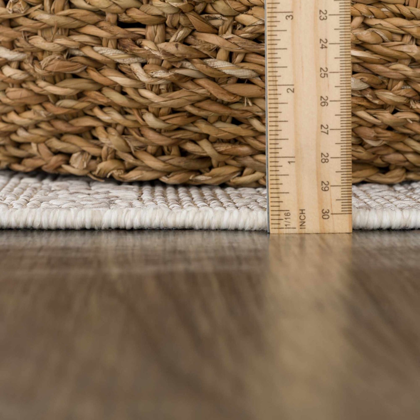 Baqer Bone & Tan Textured Performance Outdoor Rug - Clearance
