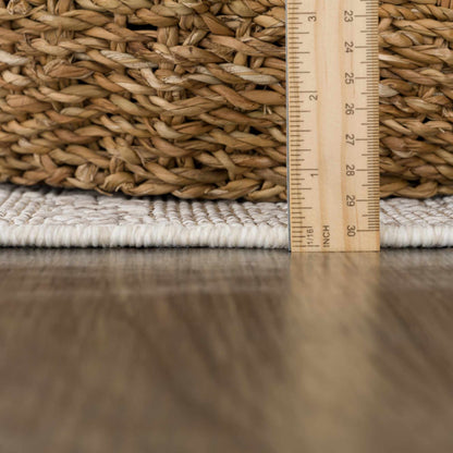 Baqer Bone & Tan Textured Performance Outdoor Rug - Clearance