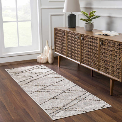 Baqer Bone & Tan Textured Performance Outdoor Rug - Clearance