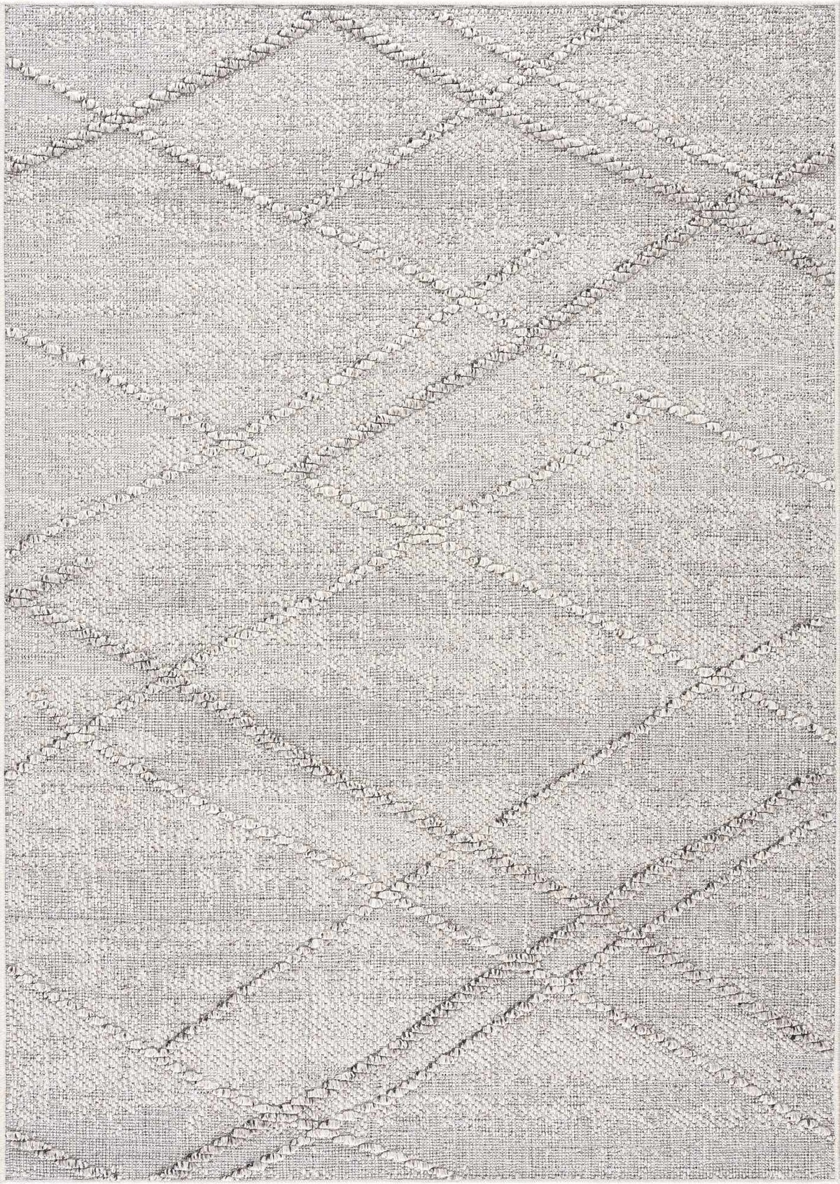 Baqer Bone & Taupe Textured Performance Outdoor Rug - Clearance