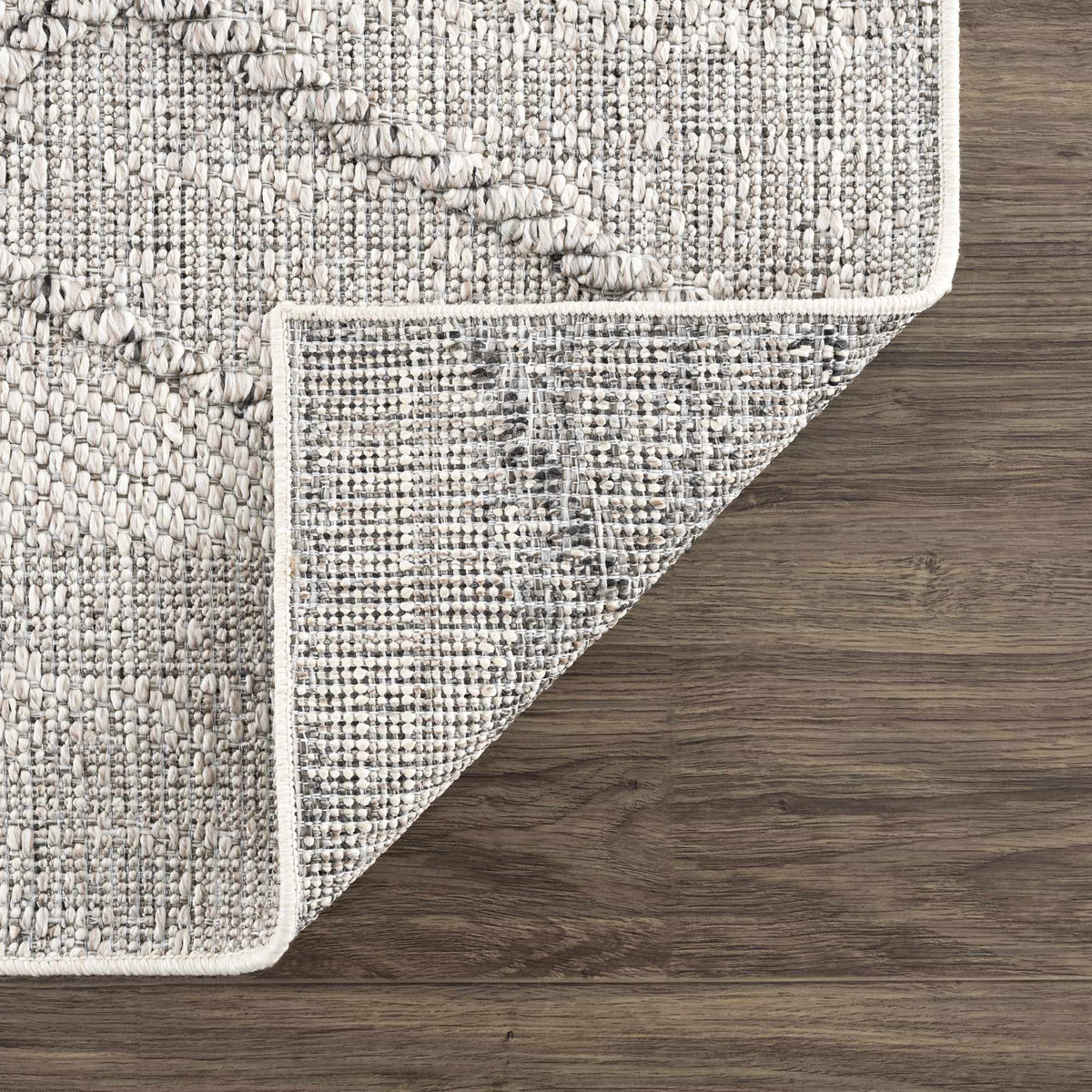 Baqer Bone & Taupe Textured Performance Outdoor Rug - Clearance