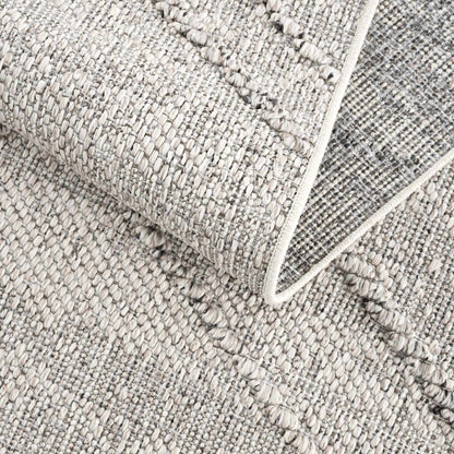 Baqer Bone & Taupe Textured Performance Outdoor Rug - Clearance