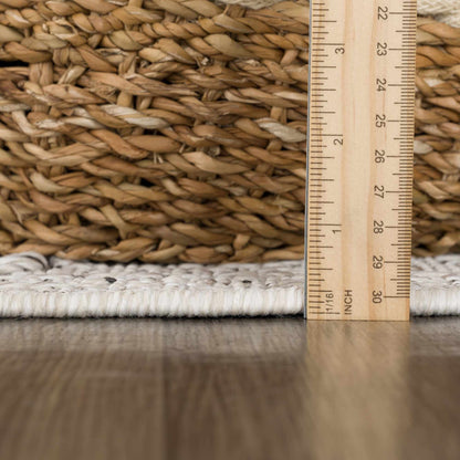 Baqer Bone & Taupe Textured Performance Outdoor Rug - Clearance