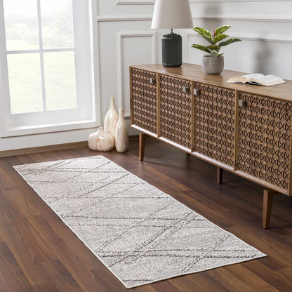 Baqer Bone & Taupe Textured Performance Outdoor Rug - Clearance