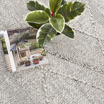 Baqer Bone & Taupe Textured Performance Outdoor Rug - Clearance