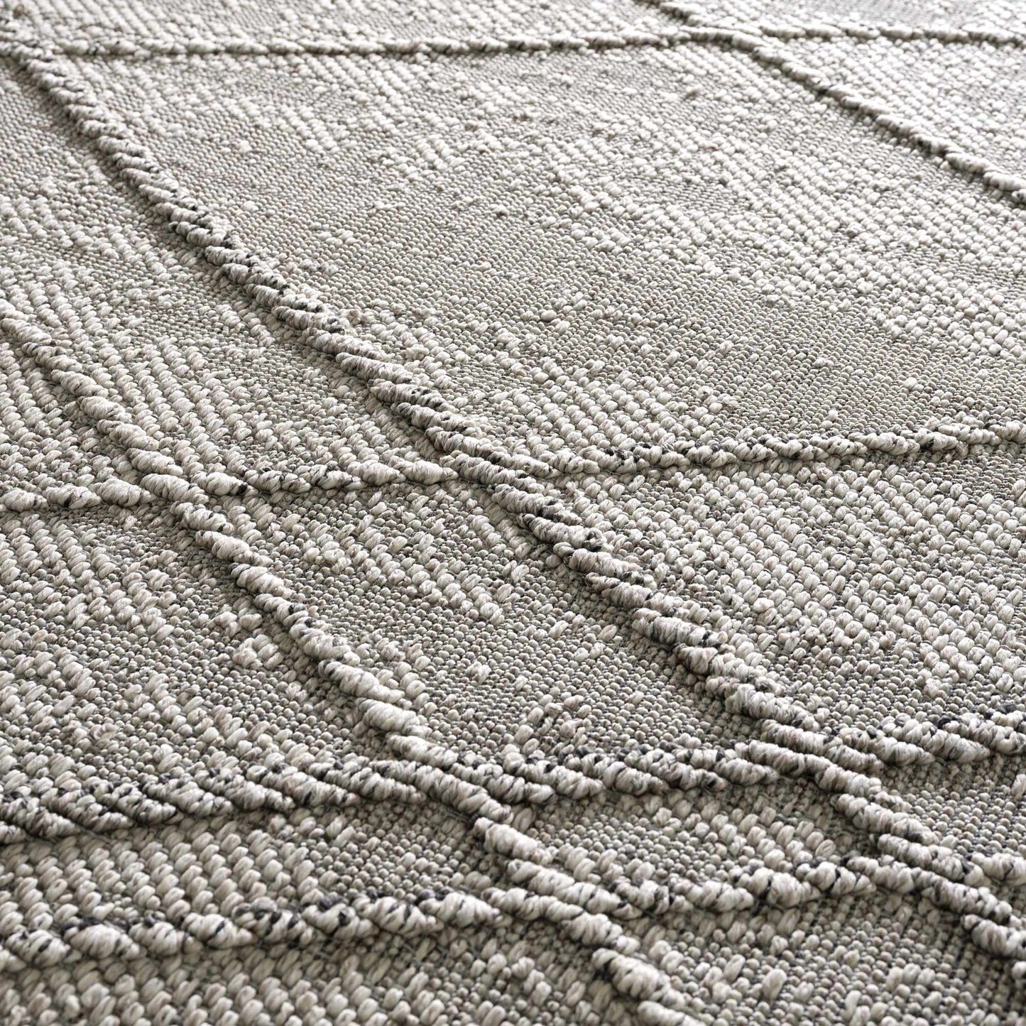 Baqer Bone & Taupe Textured Performance Outdoor Rug - Clearance