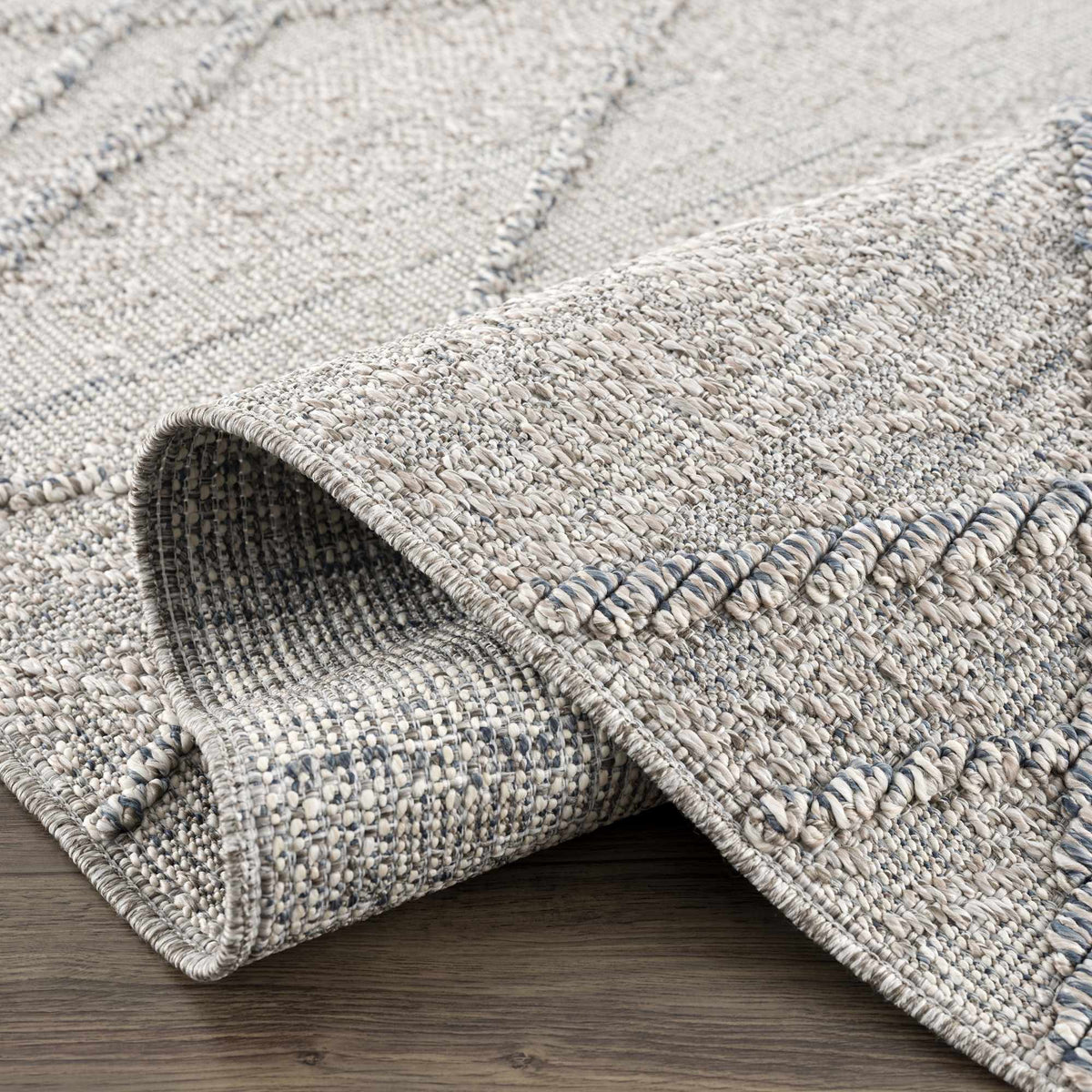 Baqer Taupe & Gray Textured Performance Outdoor Rug - Clearance