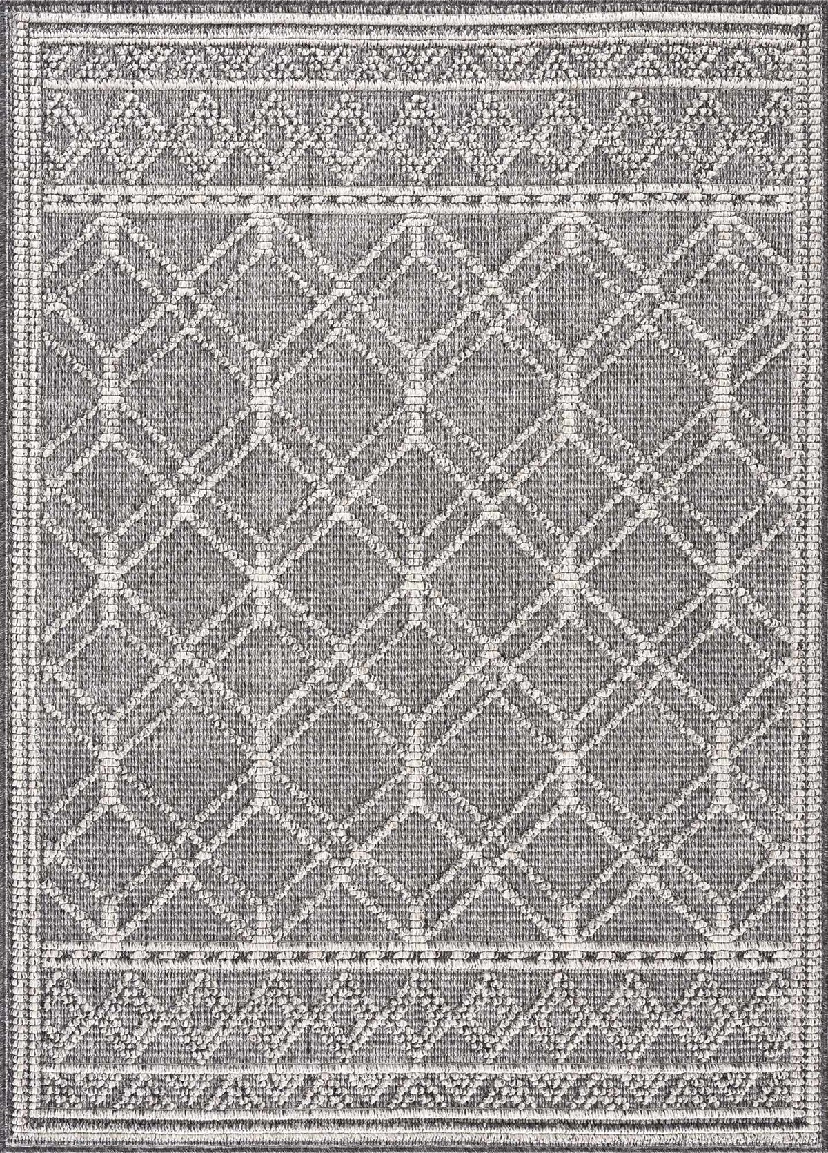 Diah Black & Bone Outdoor Area Rug - Clearance