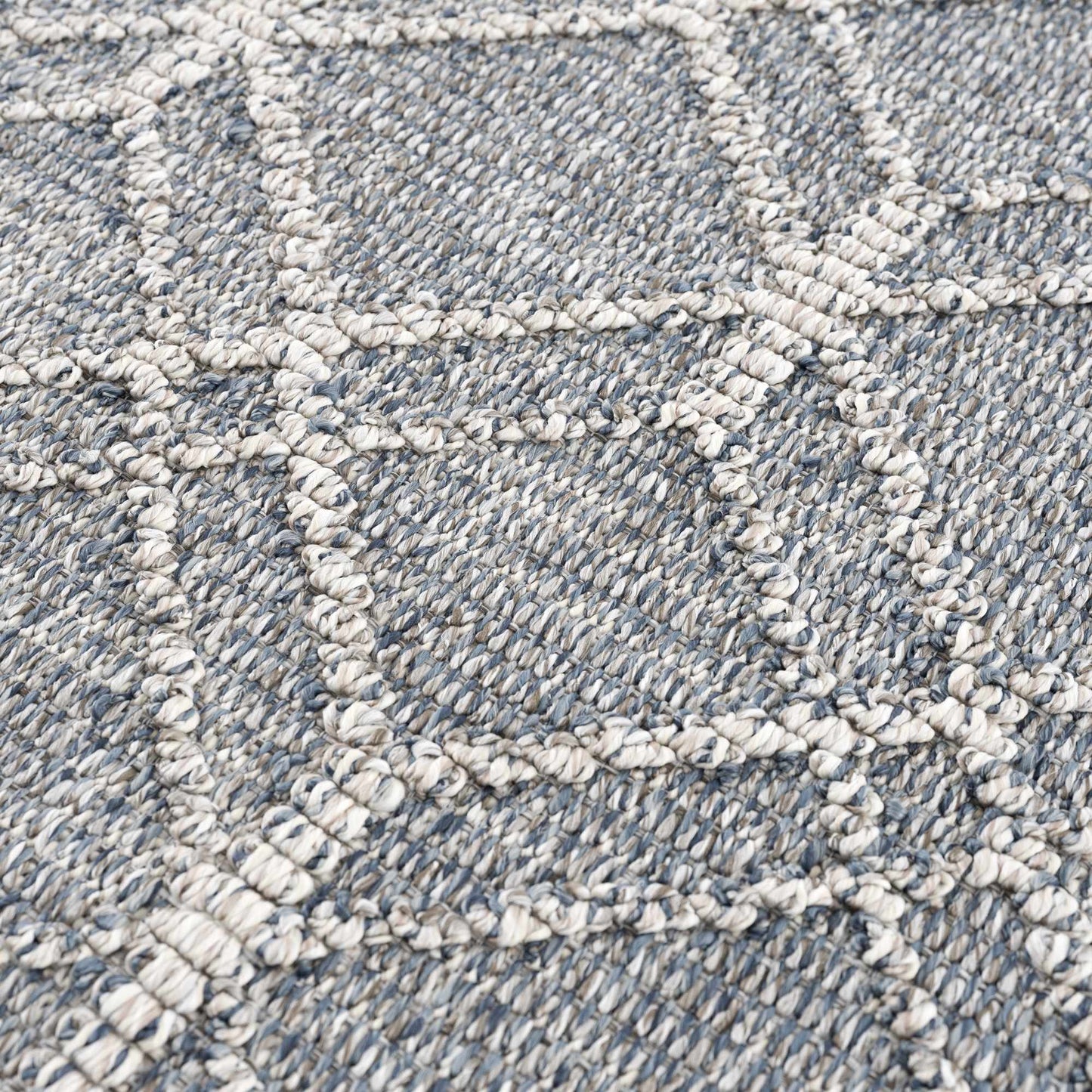 Diah Gray Blue & Bone Outdoor Area Rug - Clearance
