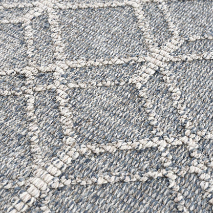 Diah Gray Blue & Bone Outdoor Area Rug - Clearance