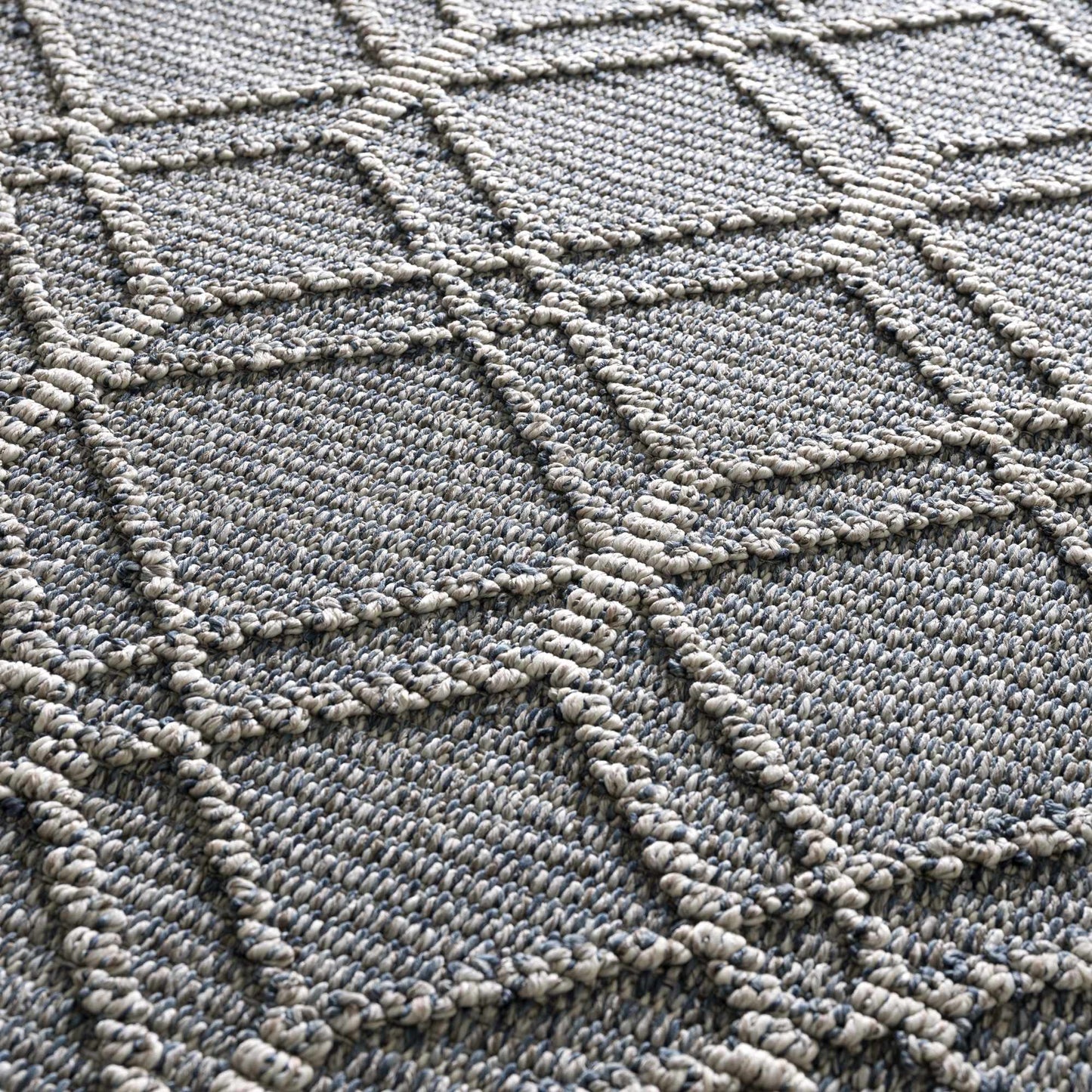 Diah Gray Blue & Bone Outdoor Area Rug - Clearance