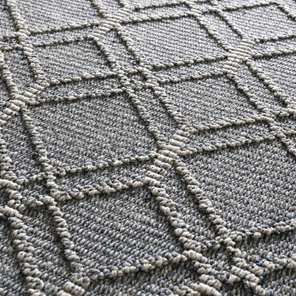 Diah Gray Blue & Bone Outdoor Area Rug - Clearance