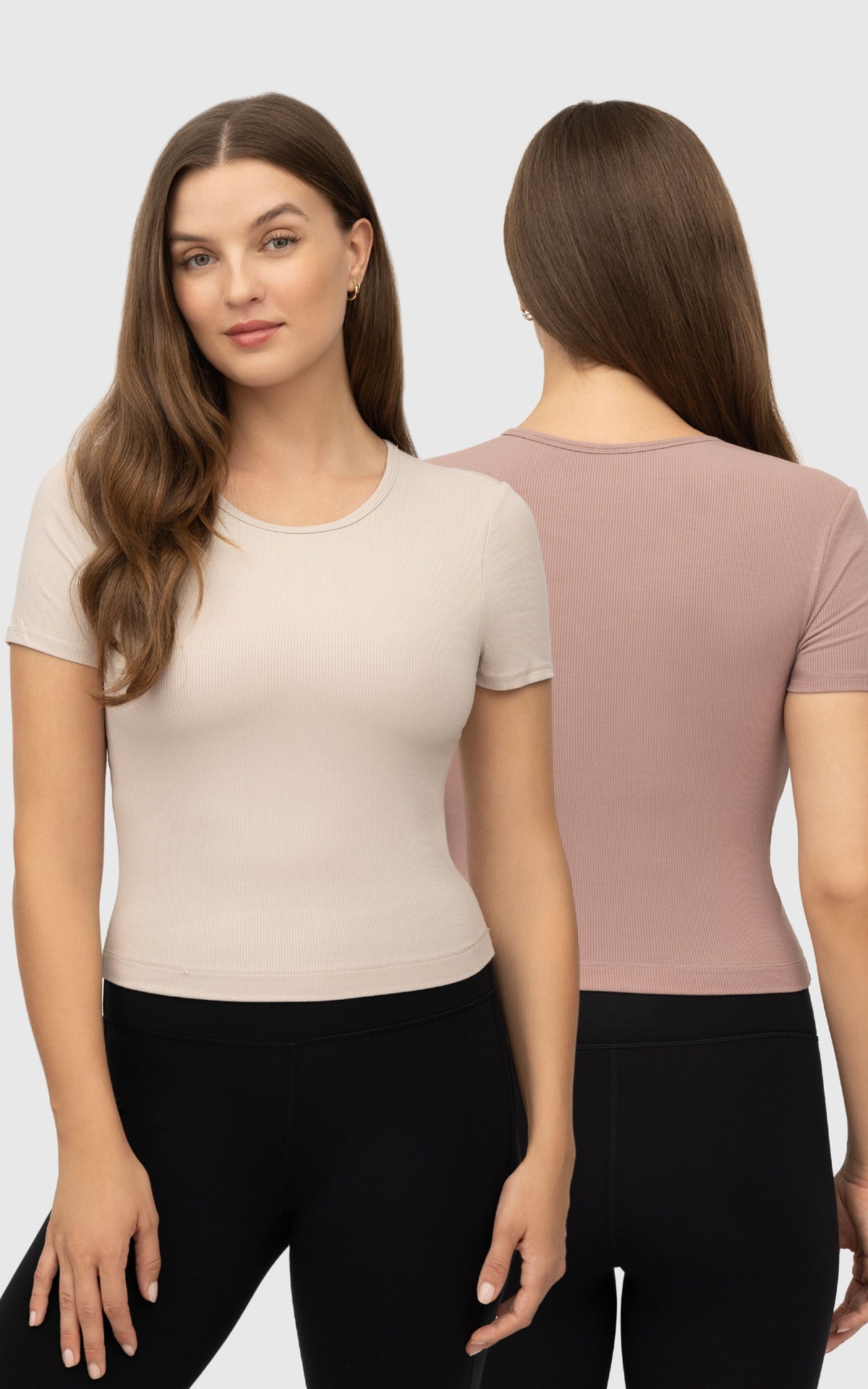 90 Degree by Reflex 2 PK Heavenly Rib Short Sleeve Shirt