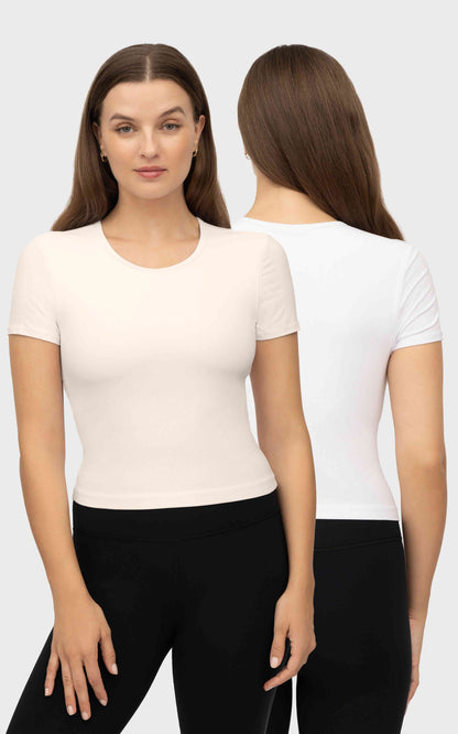 90 Degree by Reflex 2 PK Heavenly Rib Short Sleeve Shirt