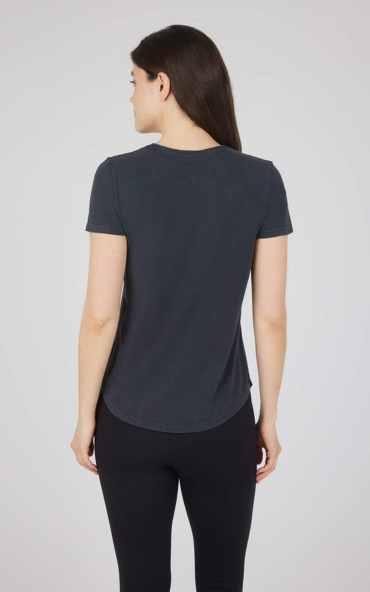 90 Degree by Reflex Cotton Jersey Brenna Acid Wash Crew Neck Tee