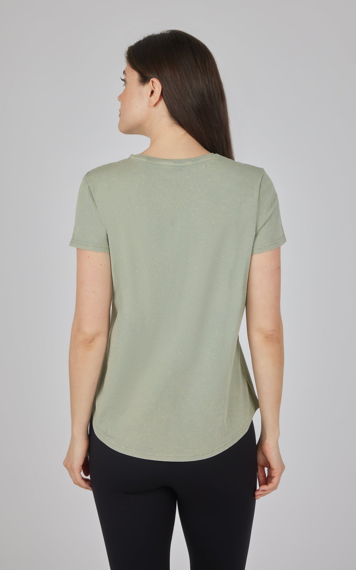 90 Degree by Reflex Cotton Jersey Brenna Acid Wash Crew Neck Tee