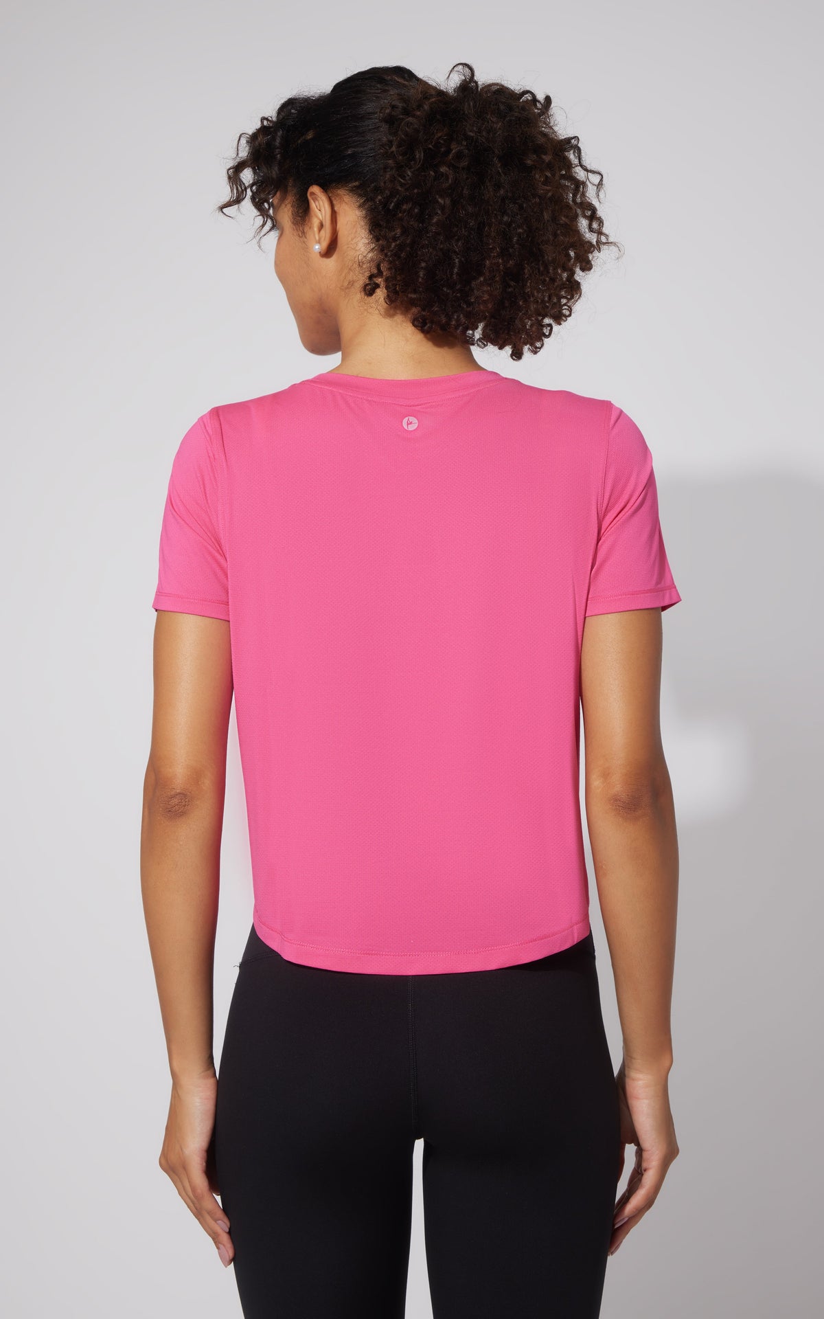 90 Degree by Reflex Mesh Tee with Curved hem
