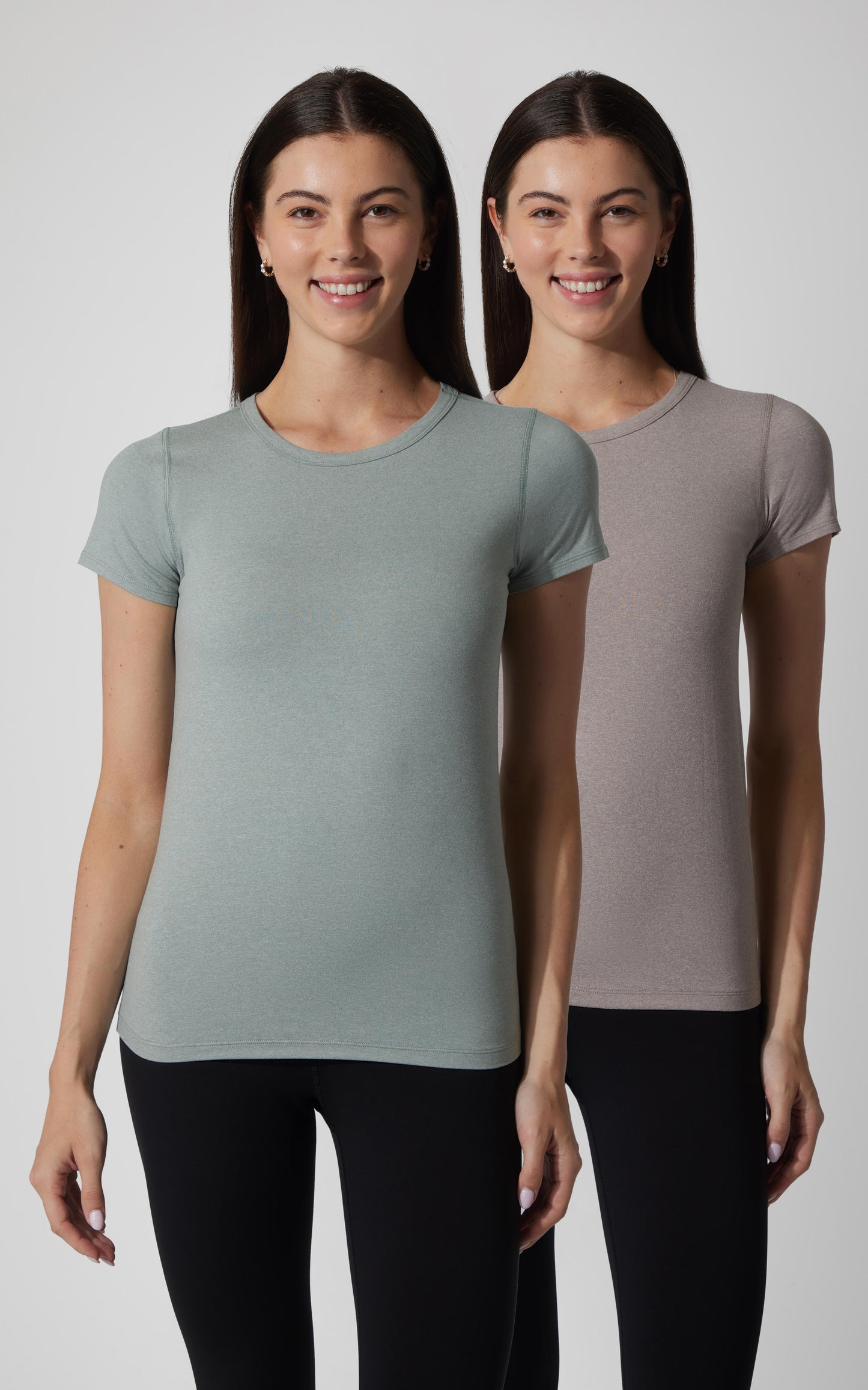 90 Degree by Reflex 2 PK Cationic Jersey Full Length Crew Neck Short Sleeve Tee