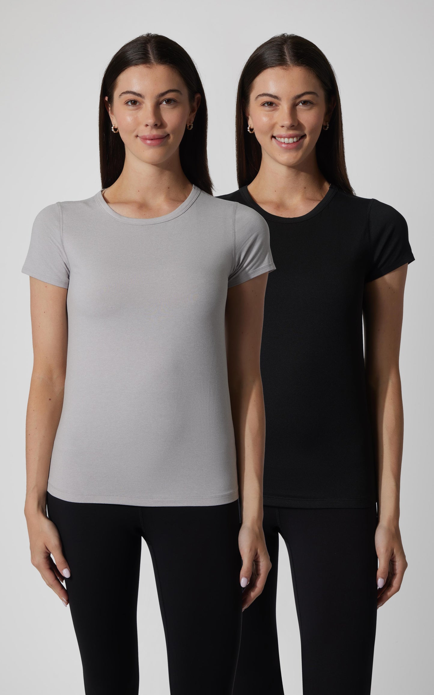 90 Degree by Reflex 2 PK Cationic Jersey Full Length Crew Neck Short Sleeve Tee