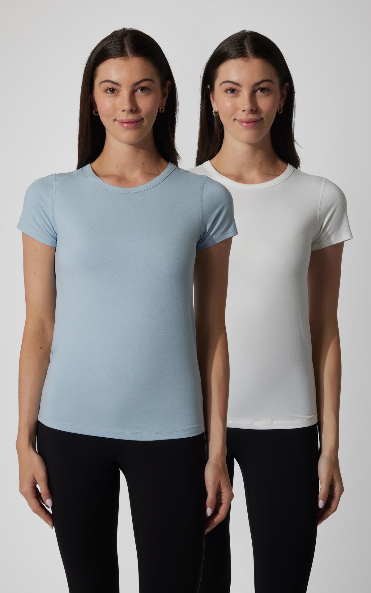 90 Degree by Reflex 2 PK Cationic Jersey Full Length Crew Neck Short Sleeve Tee