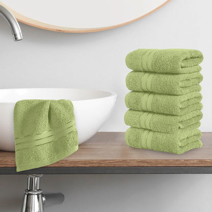 Elegant Comfort 6-Pack Premium Turkish Cotton Three Line Popcorn Washcloths Set, 13 x 13 inch
