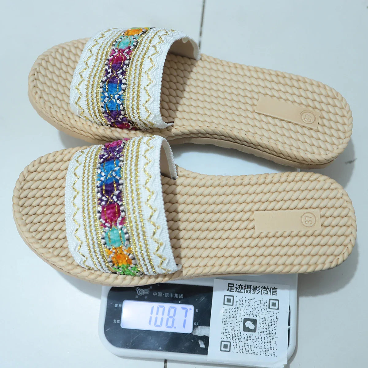 2026 New Summer Women Slippers Beach Fashion Sandals Ethnic Style Round Toe Casual Comfortable Flat Slippers Women Big Size 43