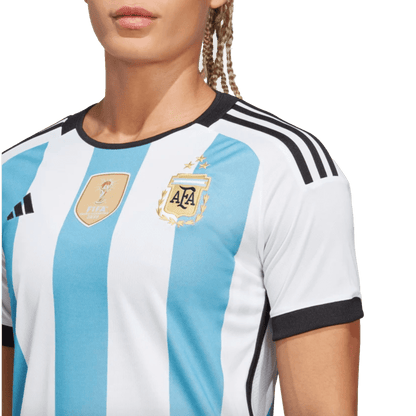 Adidas Argentina 2022 Womens 3-Star Winners Home Jersey
