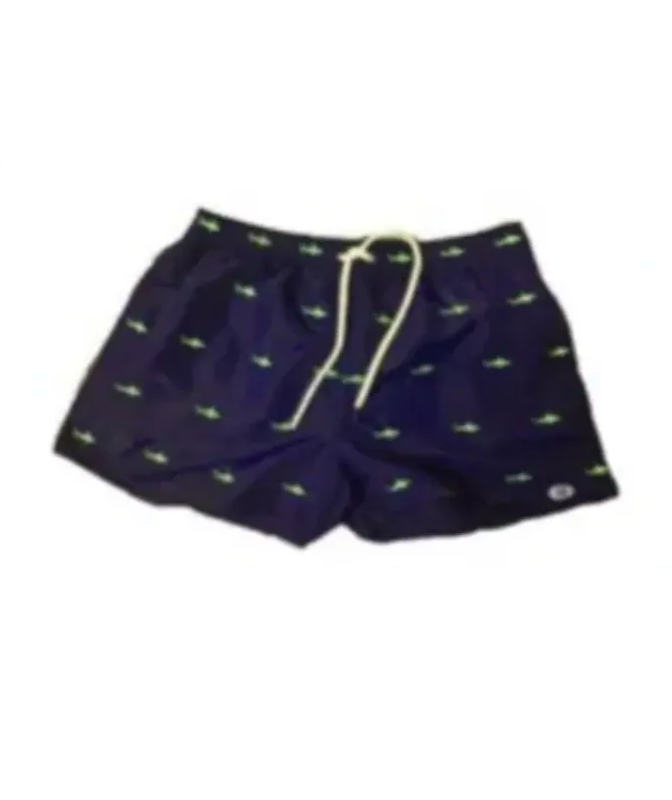 Christian Audigier Sail Blue Shark Print Swim Shorts BMS619-0006M