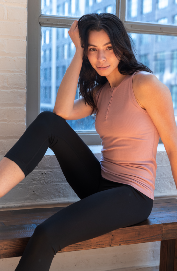 90 Degree by Reflex Heavenly Rib Henley Tank