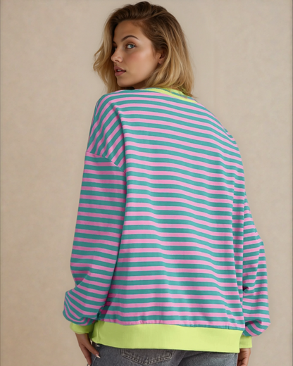 Cameron Oversized Sweatshirt - Pink\Green