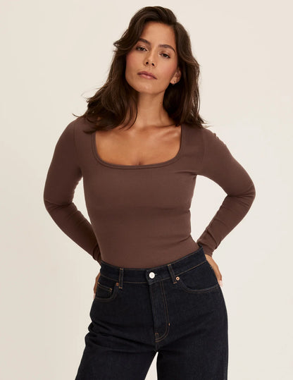 SculptRib™ Cotton Long Sleeve Top