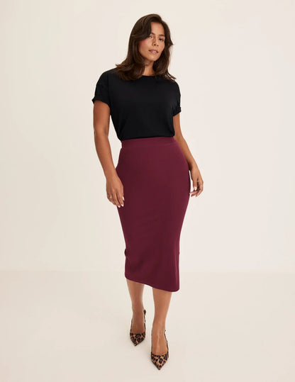 SculptRib™ Cotton Midi Pencil Skirt
