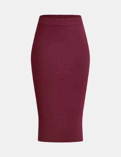 SculptRib™ Cotton Midi Pencil Skirt