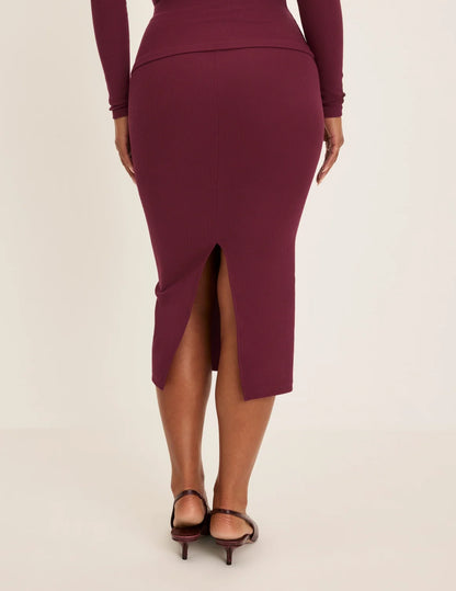 SculptRib™ Cotton Midi Pencil Skirt