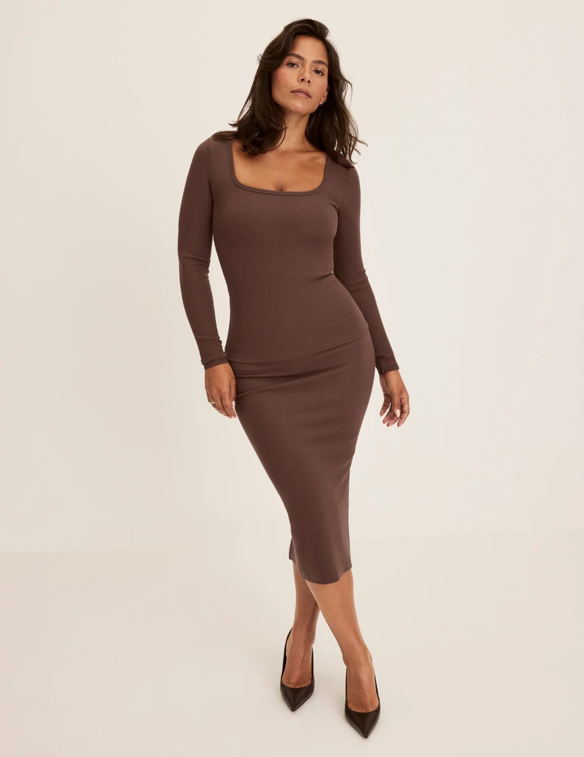 SculptRib™ Cotton Midi Pencil Skirt