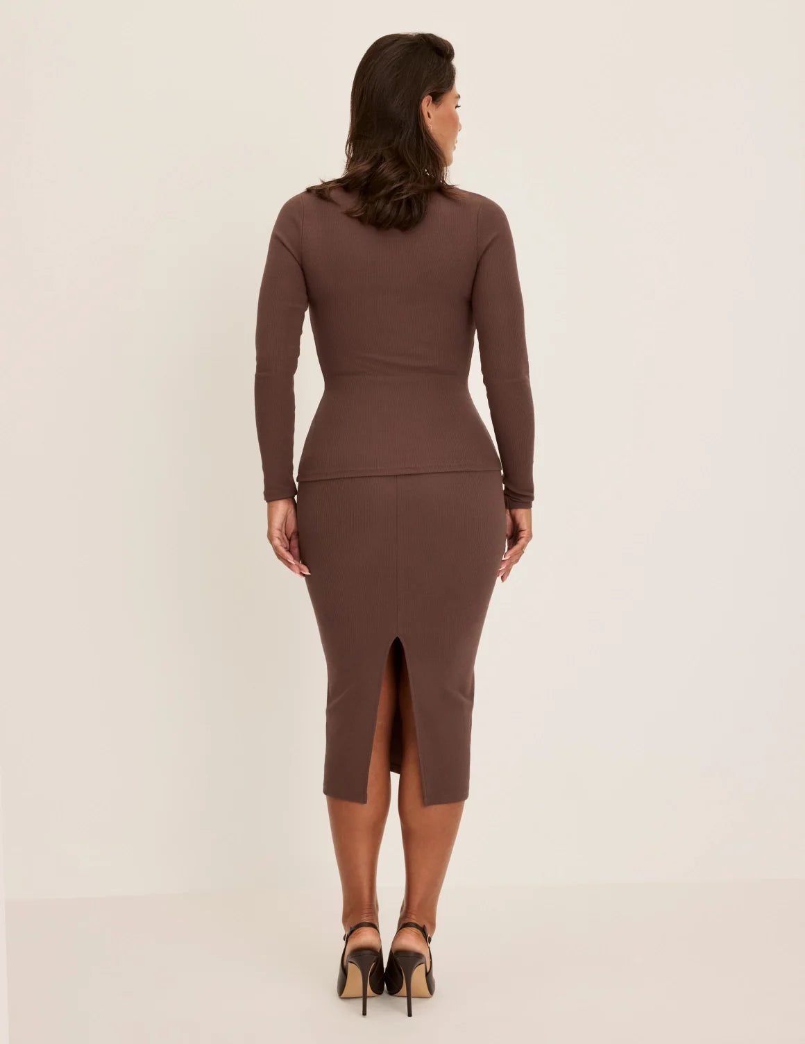 SculptRib™ Cotton Midi Pencil Skirt