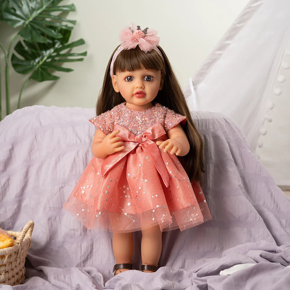 Doll Clothes Reborn Baby Dolls Clothes Dress For 55cm Reborn Doll DIY Handmade Princess Dress Dolls Accessories Kid Toy Gifts