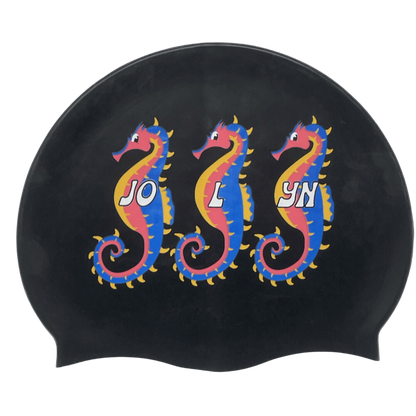 Jolyn Printed Silicone Swim Cap