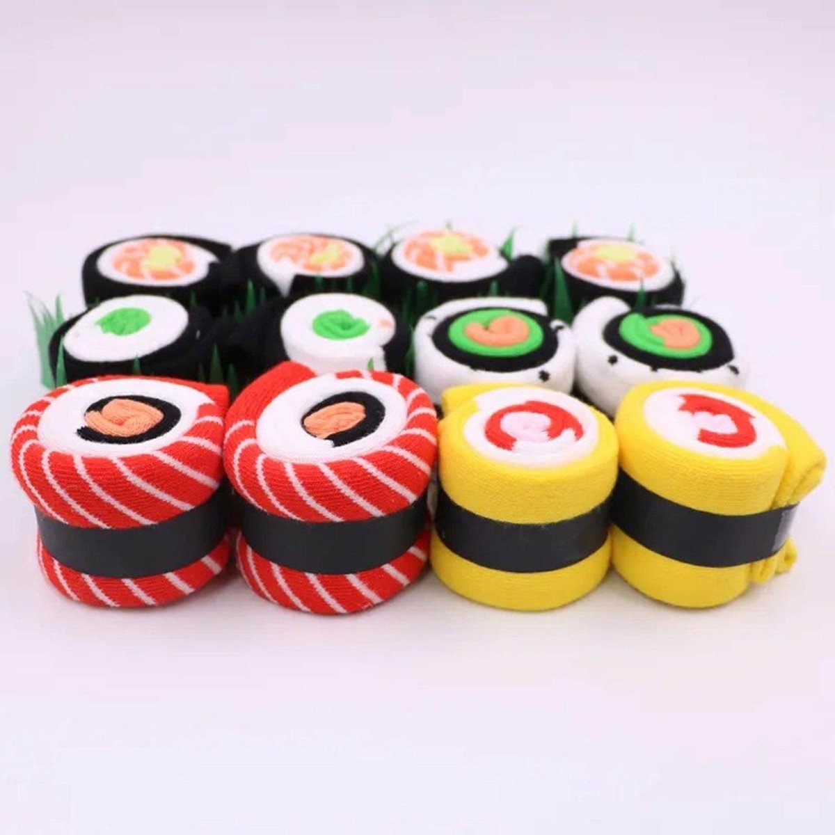 Funny Sushi Socks for Men & Women – 4-Pair Gift Box Set