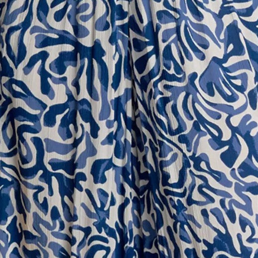 Elan Printed Wide Leg Pant - Blue Coral