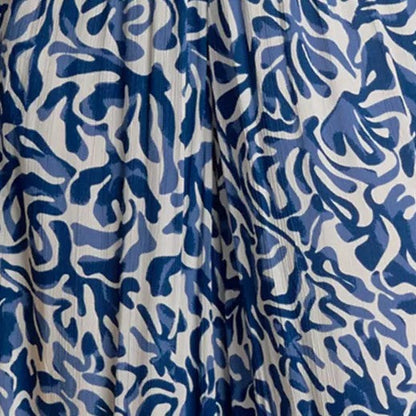 Elan Printed Wide Leg Pant - Blue Coral