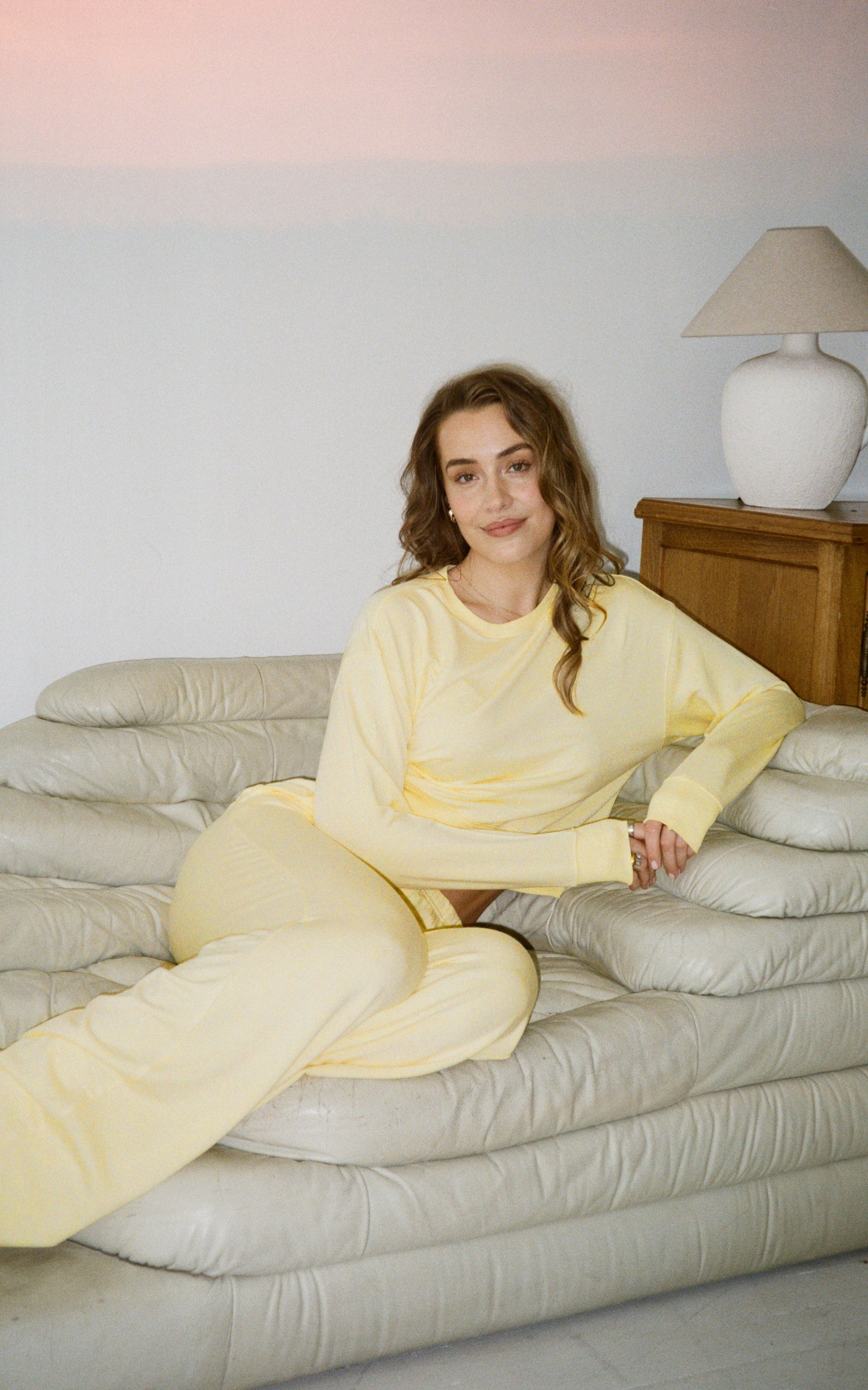 90 Degree by Reflex Modal Terry Crew Long Sleeve
